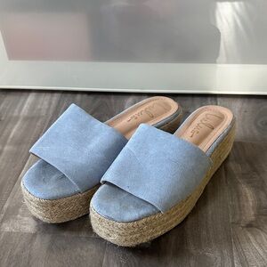 Lulu's Light Blue Espadrille Wedge Sandals
